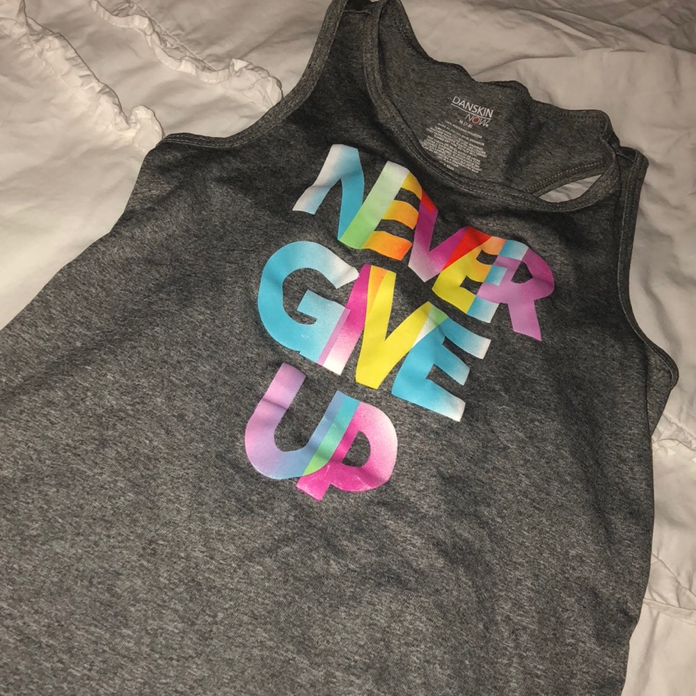 Dancskin never give up athletic shirt